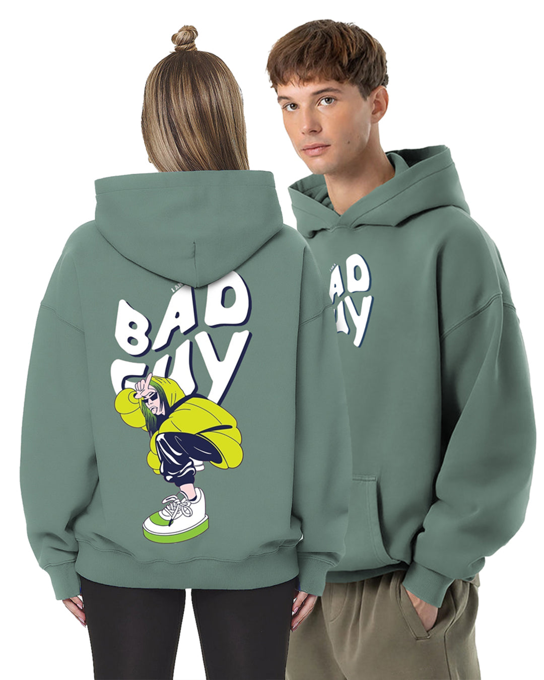 Jupiter Hotep Oversized Bad Guy Printed Hoodie