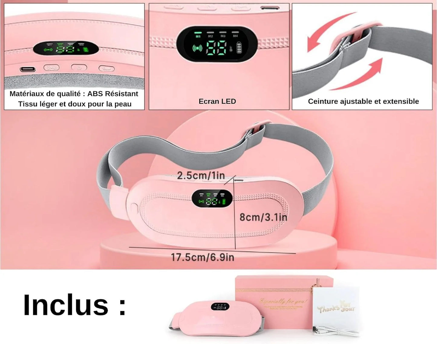 Electric Heating Belt for Menstrual Cramps & Lower Back Pain Relief
