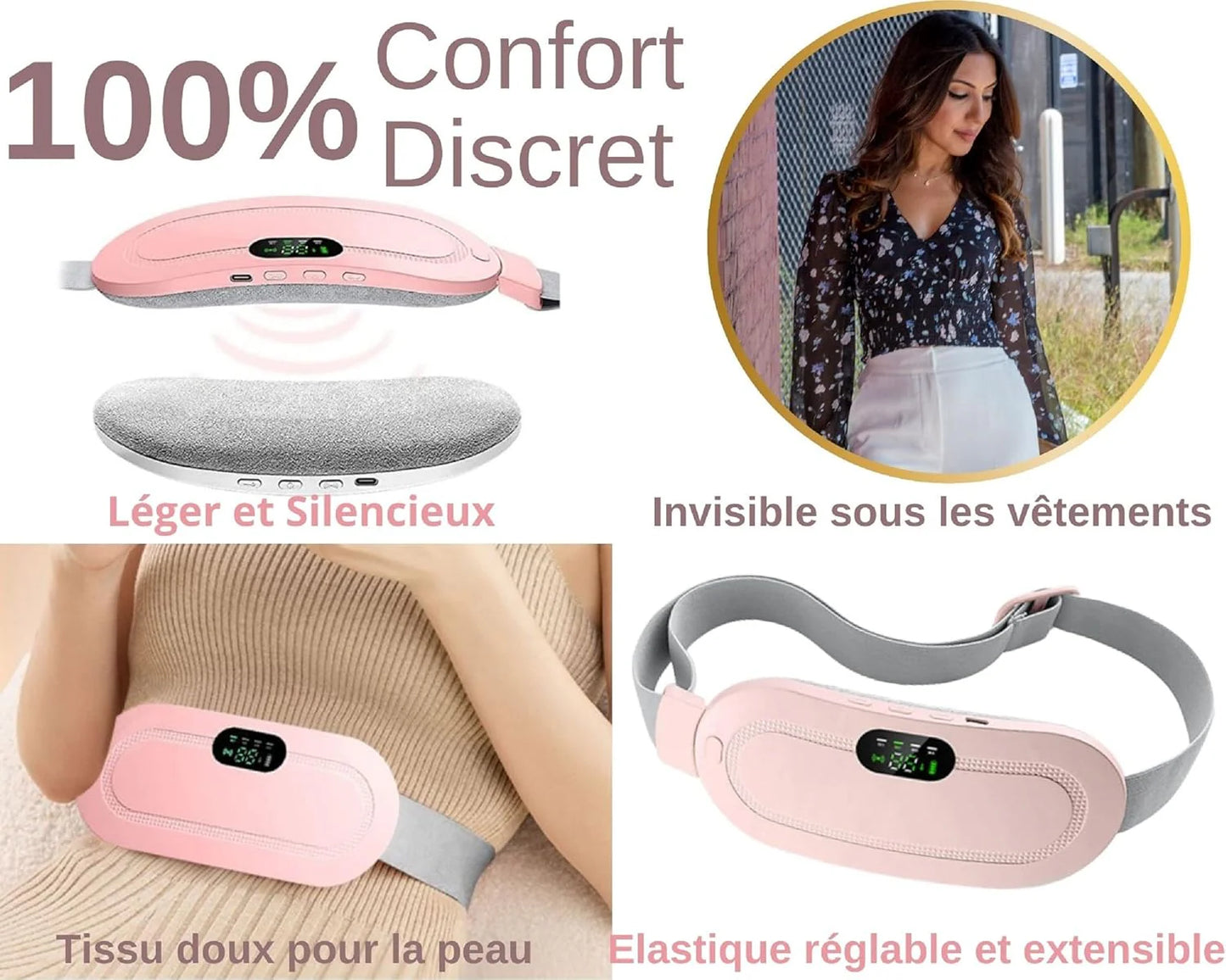 Electric Heating Belt for Menstrual Cramps & Lower Back Pain Relief