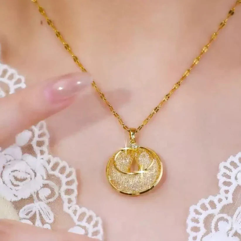 Mesh Crystal Necklace(24k Gold Plated