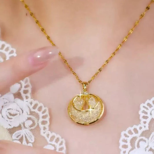 Mesh Crystal Necklace(24k Gold Plated