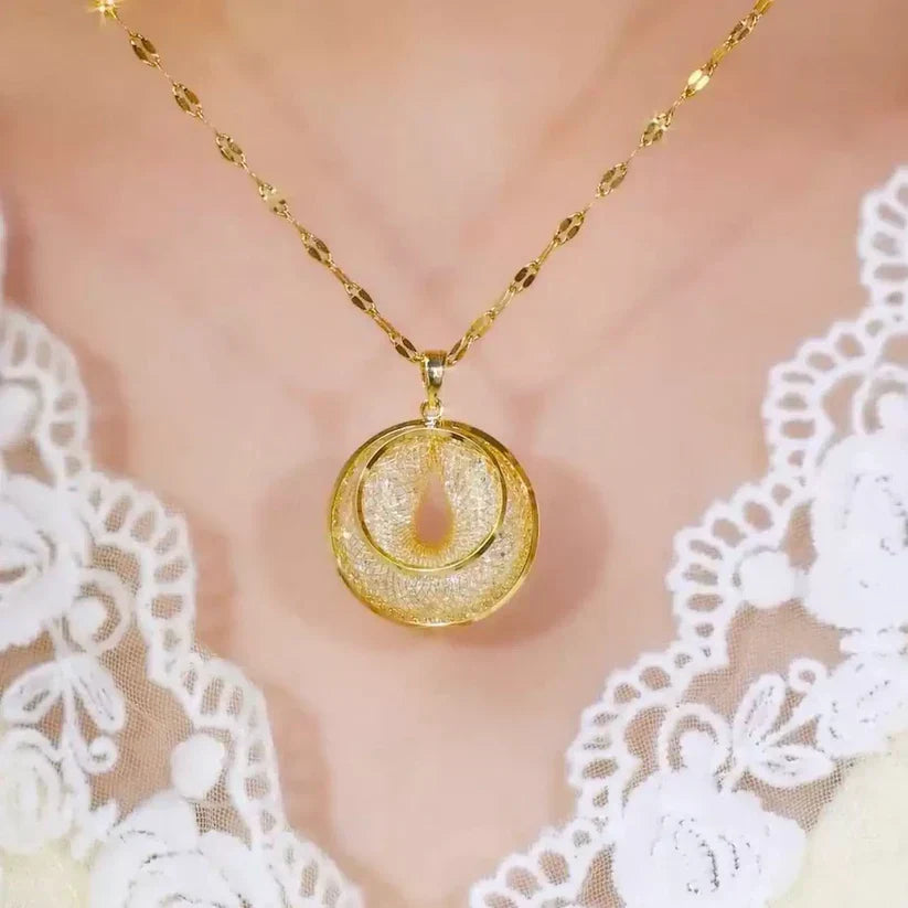 Mesh Crystal Necklace(24k Gold Plated