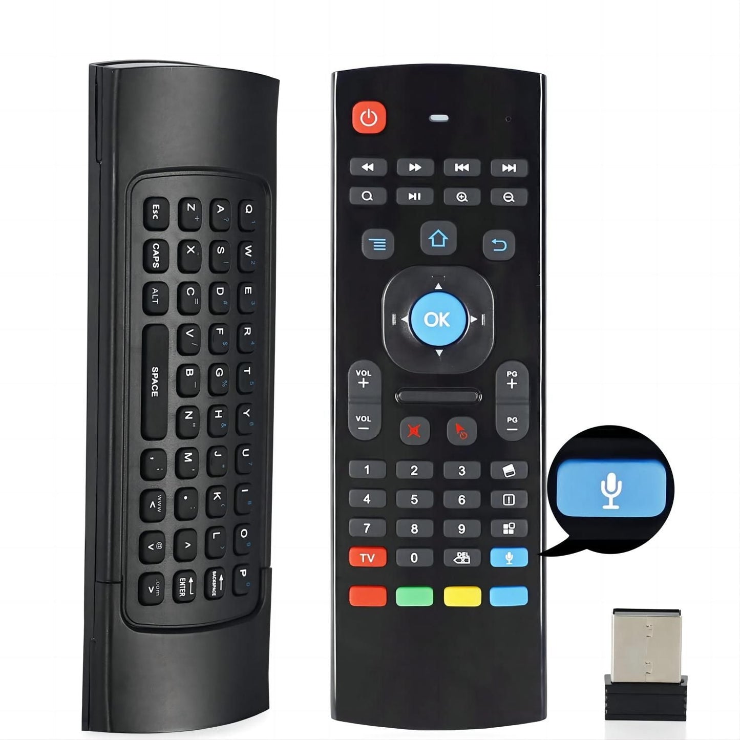 Air Mouse , voice command and keyboard 3 in 1  ( All Android TVs, Smart TVs, TV boxes, TCL TVs, HTPCs, Hisence TVs) Imported