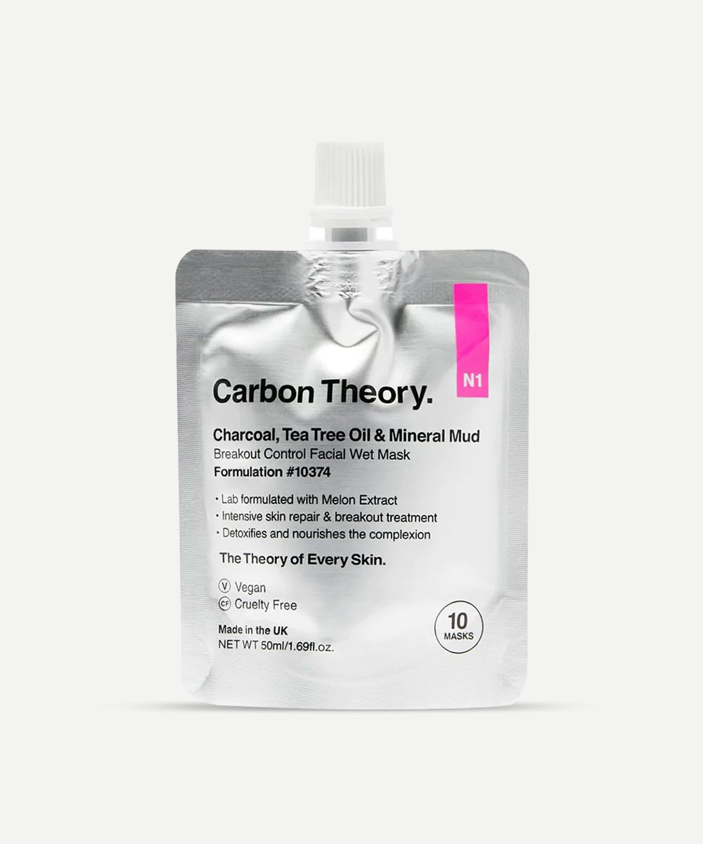 Carbon Theory - Breakout Control Facial Wet Mask with Charcoal, Tea Tree Oil & Shea Butter