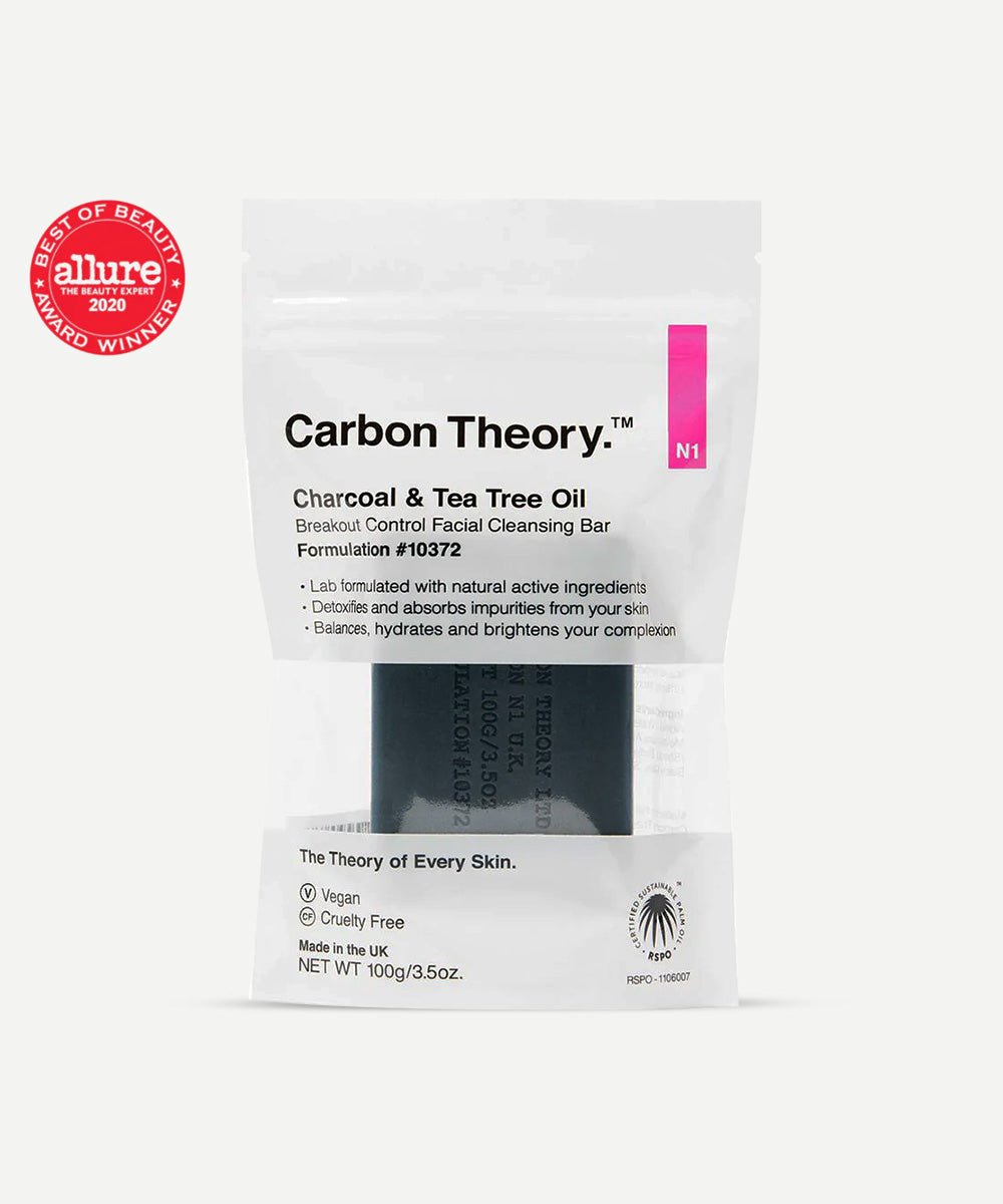 Carbon Theory - Facial Cleansing Bar with Activated Charcoal & Tea Tree Oil for Breakout Prevention