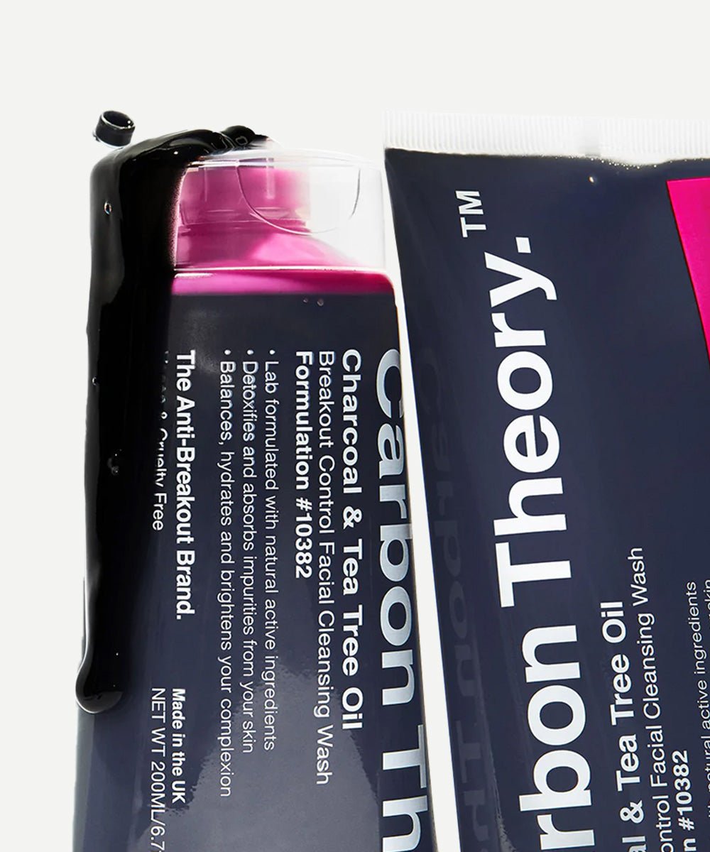 Carbon Theory - Facial Cleansing Wash with Tea Tree Oil, Activated Charcoal & Shea Butter for Breakout Prevention