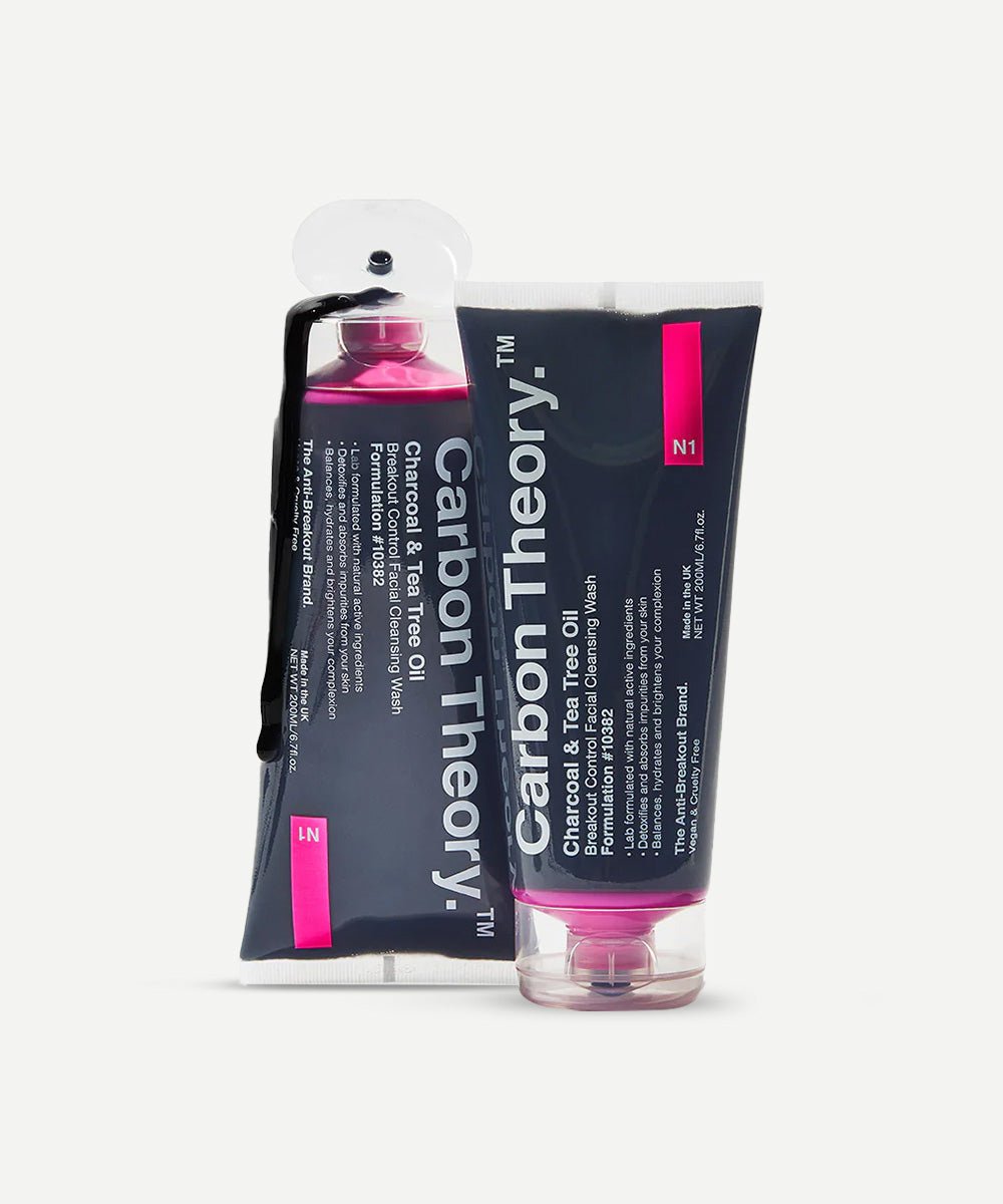 Carbon Theory - Facial Cleansing Wash with Tea Tree Oil, Activated Charcoal & Shea Butter for Breakout Prevention