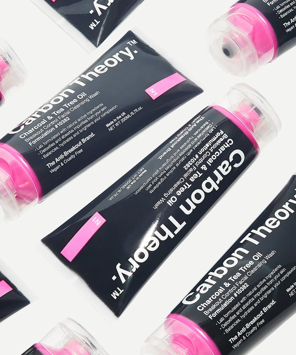 Carbon Theory - Facial Cleansing Wash with Tea Tree Oil, Activated Charcoal & Shea Butter for Breakout Prevention